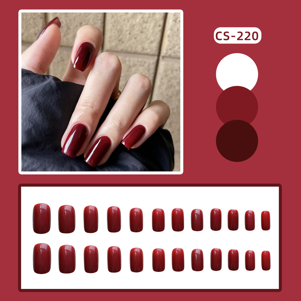 Midnight Cherry Jelly Press On Nails