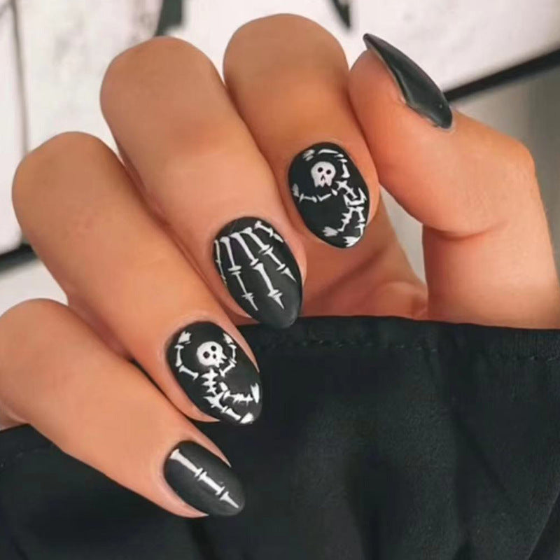 Midnight Skull Press On Nails