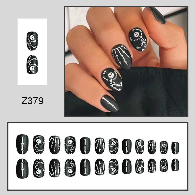 Midnight Skull Press On Nails