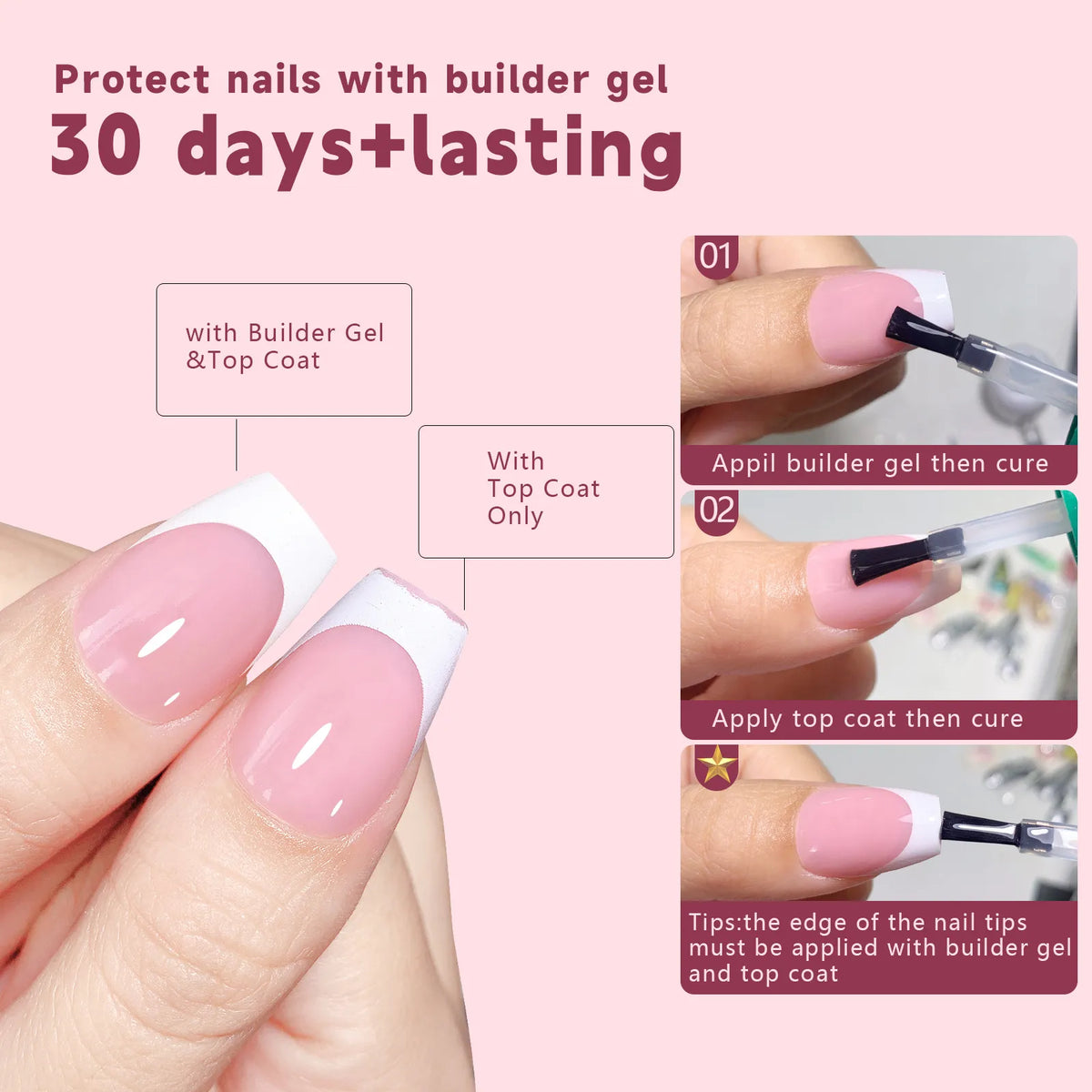 Blush French Ombré Press On Nails